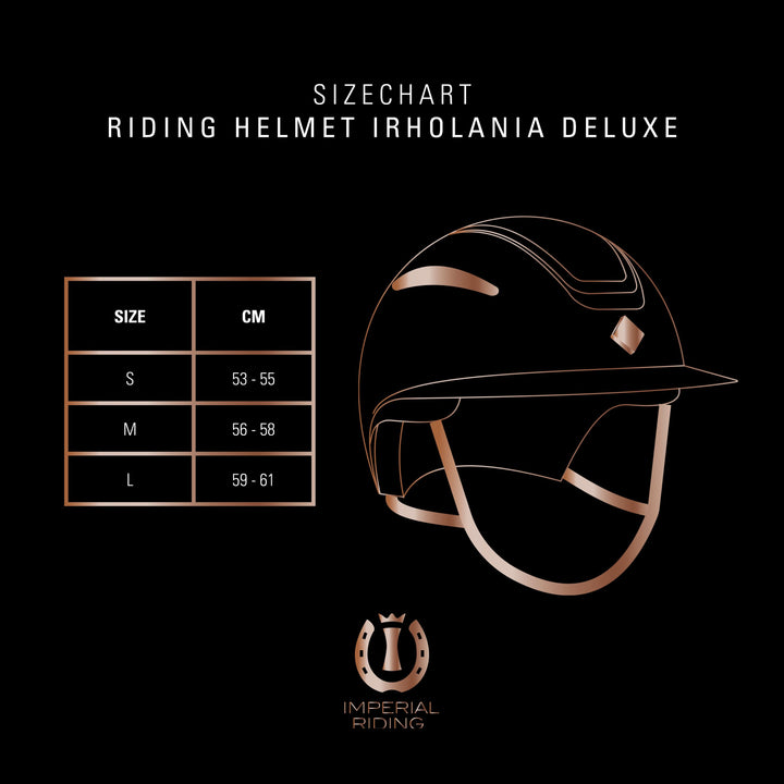 Imperial Riding Helmet IRHOlania Deluxe Navy & Rosegold Glitter big visor 56-58cm