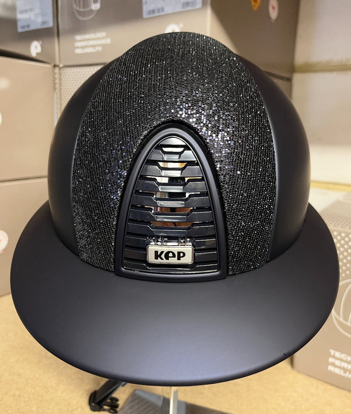 Kep Cromo 2 TEXTILE BLUE - WITH BLUE GLITTER FRONT PANEL WITH POLO PEAK Medium shell (51-58cm)