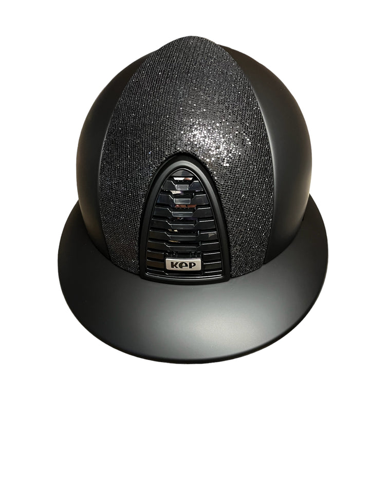 Kep Cromo 2 TEXTILE BLACK - WITH BLACK GLITTER FRONT PANEL WITH POLO PEAK Medium shell (51-58cm)