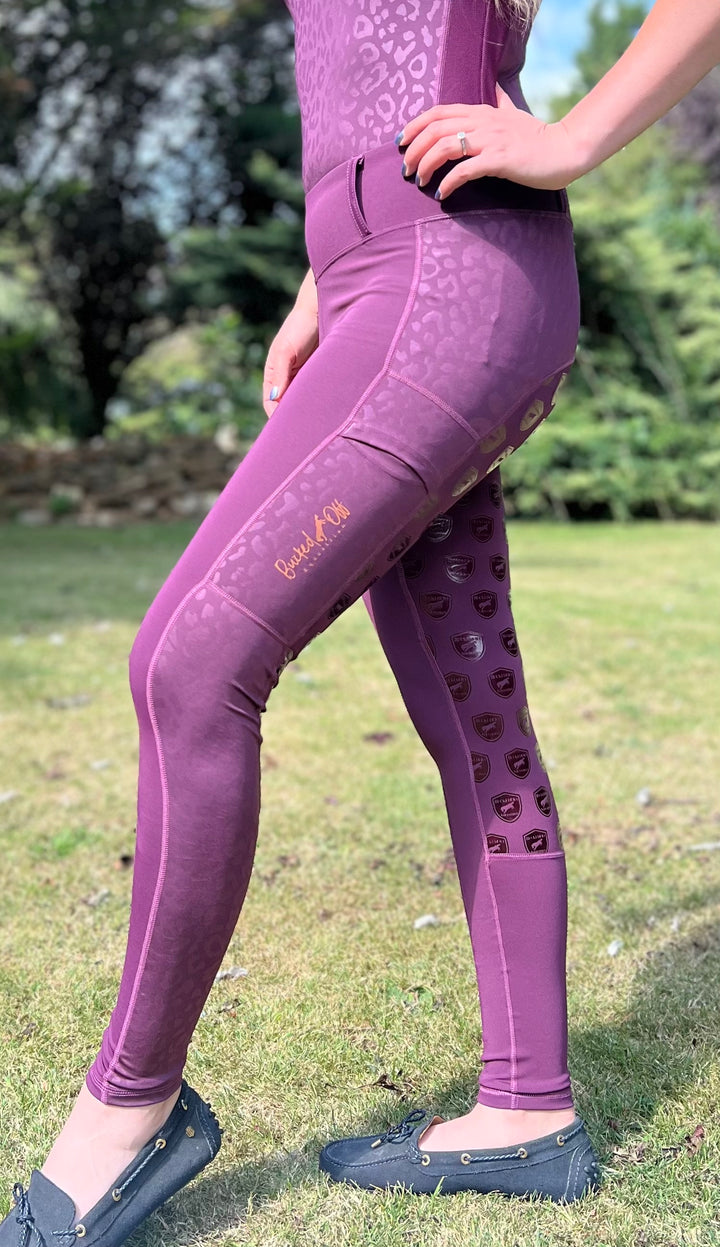 BOE Original Riding Leggings Burgundy with pattern