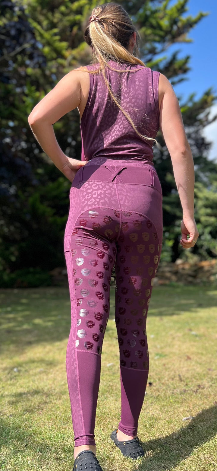 BOE Original Riding Leggings Burgundy with pattern