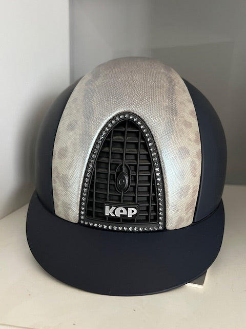 KEP Cromo T Navy with Karung Front & Back & Black Swarovski Crystal Grill