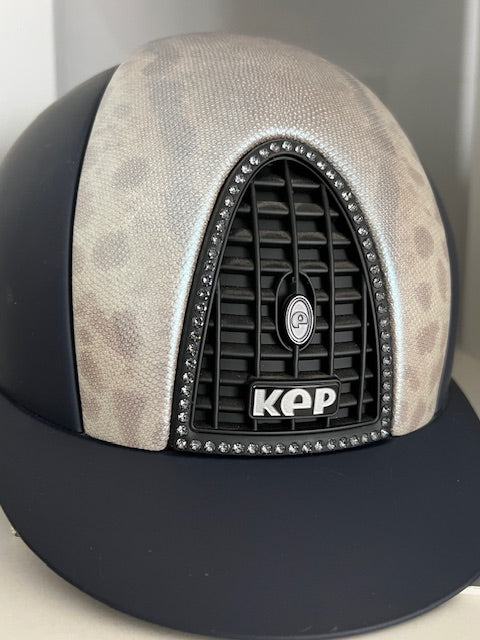 KEP Cromo T Navy with Karung Front & Back & Black Swarovski Crystal Grill