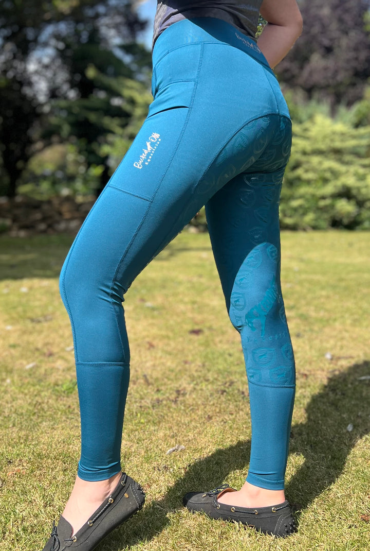 BOE Comfort Riding Leggings Teal Blue