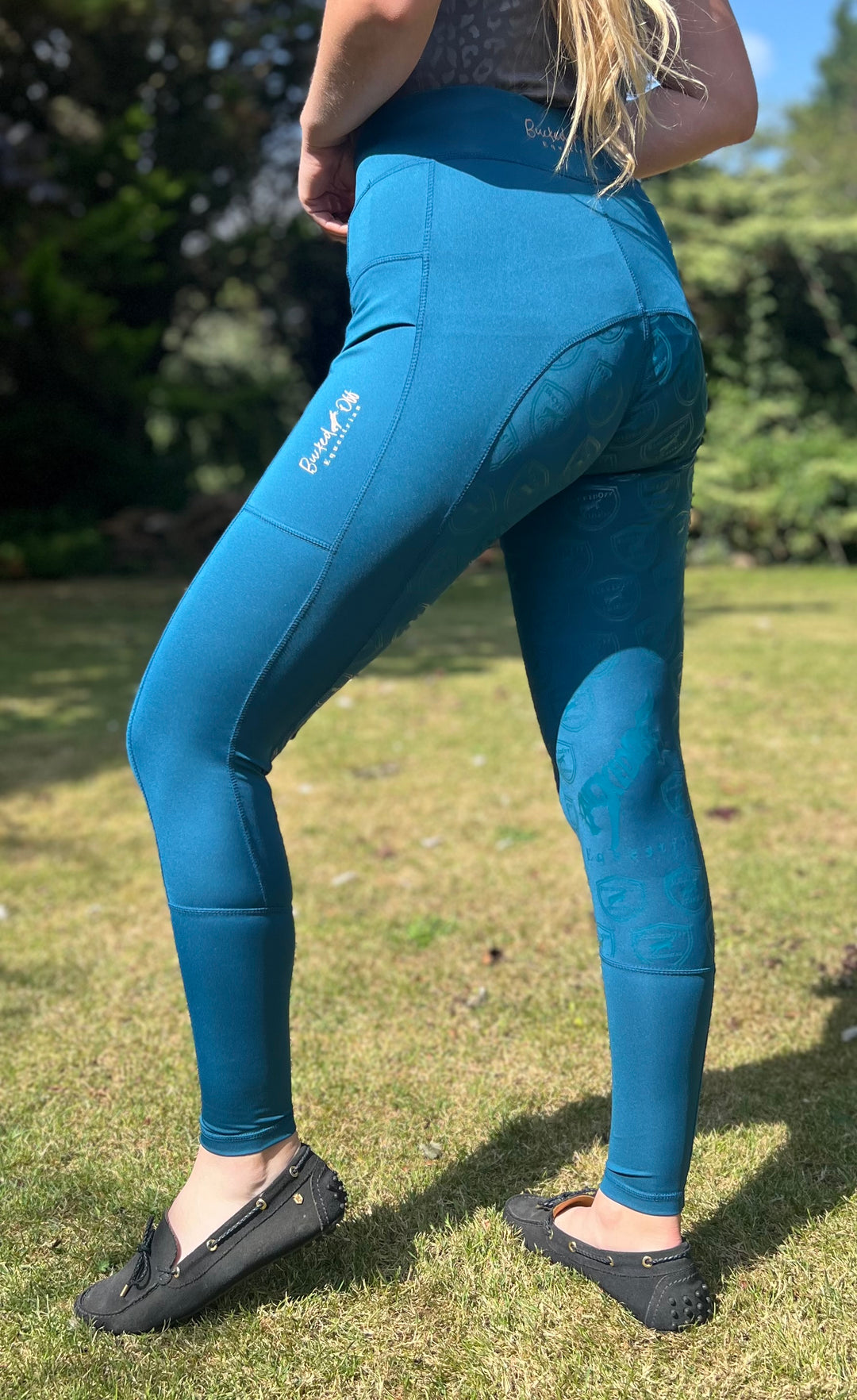 BOE Comfort Riding Leggings Teal Blue