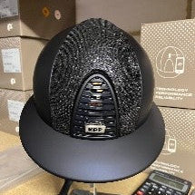 Kep Cromo 2 TEXTILE BLACK - WITH BLACK GLITTER FRONT PANEL WITH POLO PEAK Medium shell (51-58cm)