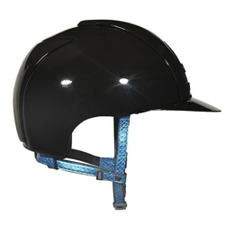 KEP Black Polish With Light Blue Snake Chin Strap