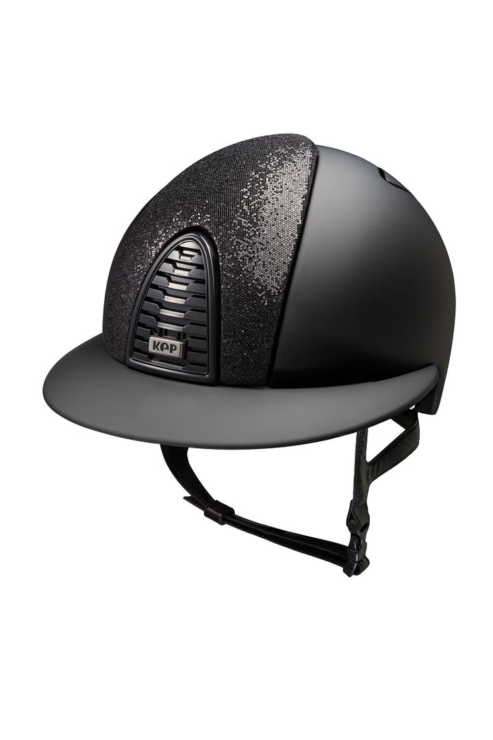 Kep Cromo 2 TEXTILE BLACK - WITH BLACK GLITTER FRONT PANEL WITH POLO PEAK Medium shell (51-58cm)