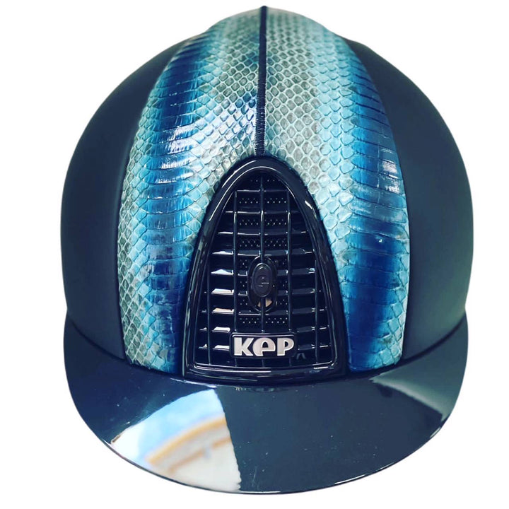 KEP Black Cromo T Blue Bamboo Snake Skin Front & Back